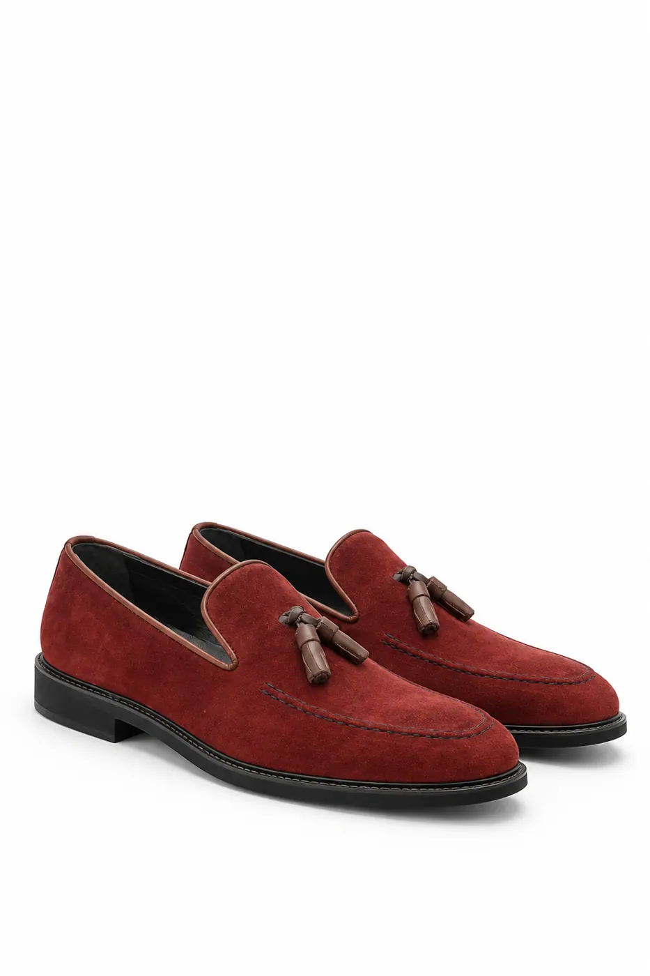 Torento 3 Püsküllü Süet Loafer Bordo görsel 3