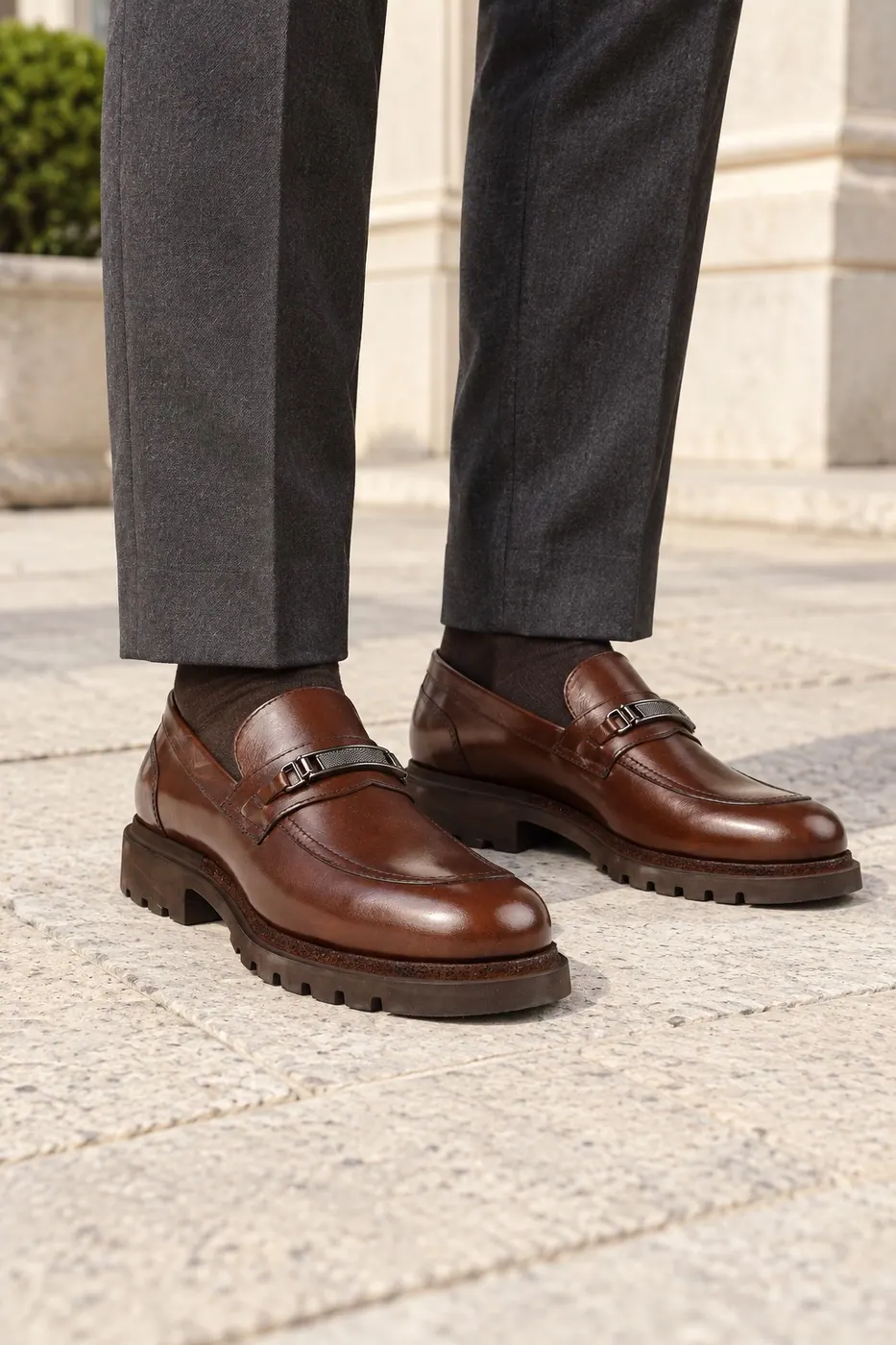 Torento GECICI-DSC01923 Metal Aksesuarlı Loafer — Kahve
