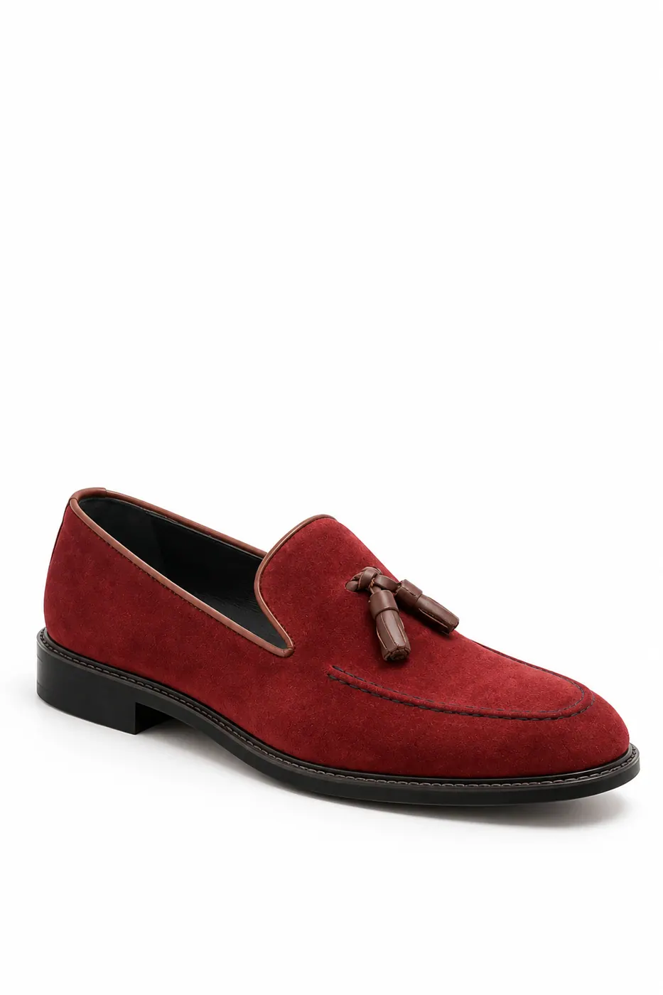 Torento 3 Püsküllü Süet Loafer Bordo görsel 4