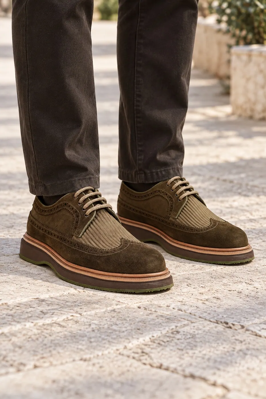 Torento GECICI-DSC01905 Brogue Ayakkabı — Haki